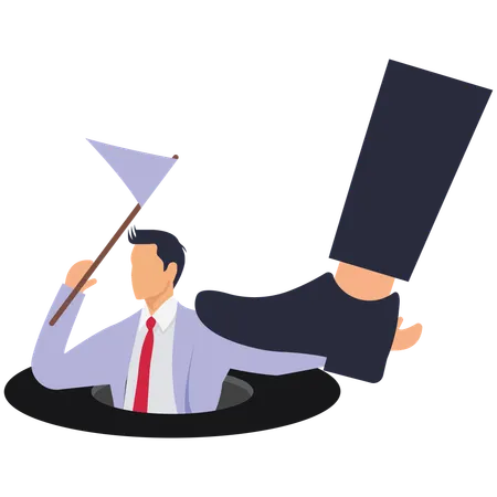 Bullying defenceless businessman  Illustration