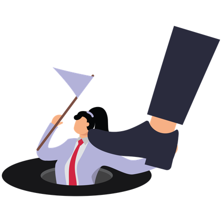 Bullying defenceless businesswoman  Illustration