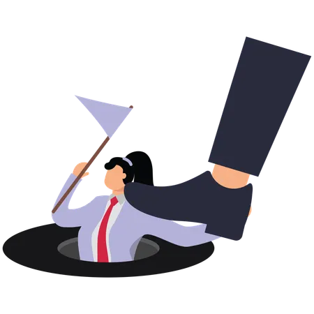 Bullying defenceless businesswoman  Illustration