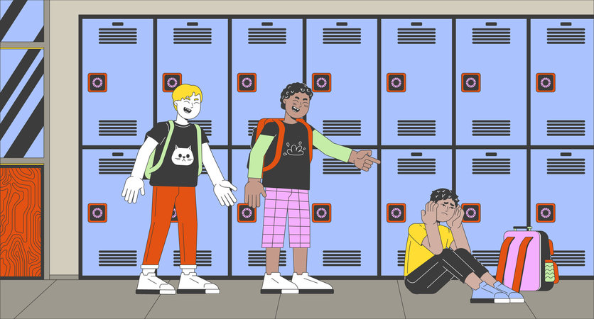 Bullying in elementary school  Illustration