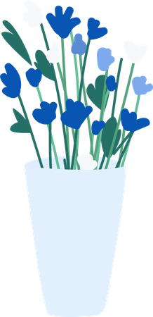Bunch of flowers in vase Illustration