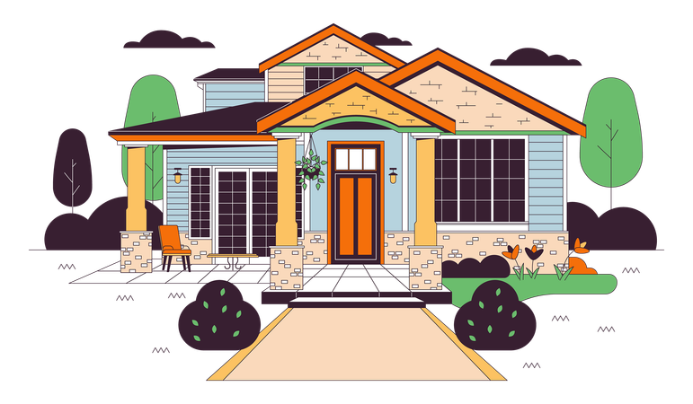 Bungalow country house  Illustration