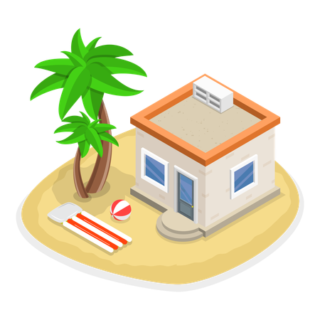 Bungalow en la isla  Ilustración