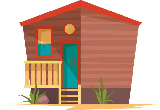 Bungalow en la playa  Ilustración