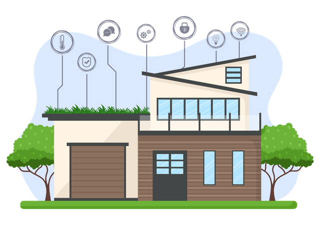 Bungalow with smart equipment  Illustration