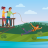 free bungee jumping illustrations