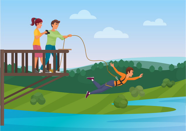 Bungee Jumping  Illustration