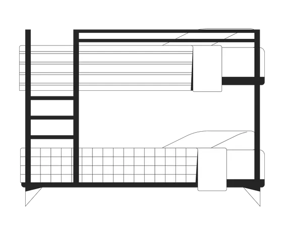 Bunk bed in university dormitory  Illustration