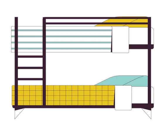 Bunk bed in university dormitory  Illustration