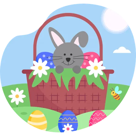 Bunny basket  Illustration