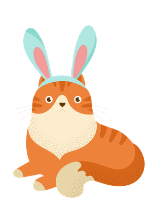 Bunny cat  Illustration