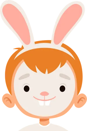 Bunny face painting on kids face  Illustration