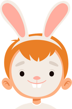 Bunny face painting on kids face  Illustration