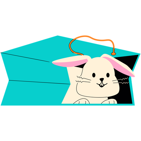 Bunny in Bag  Illustration