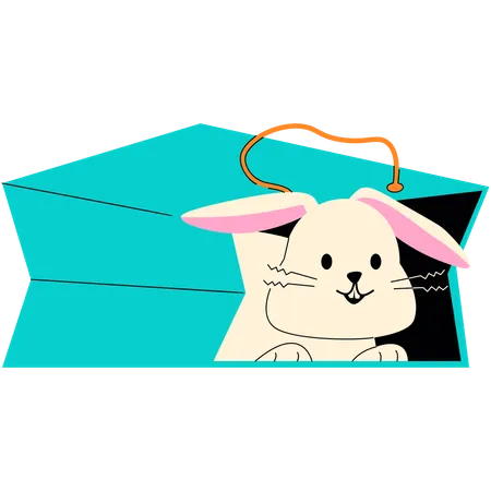 Bunny in Bag  Illustration