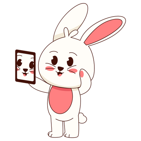 Bunny Taking Selfie  Illustration