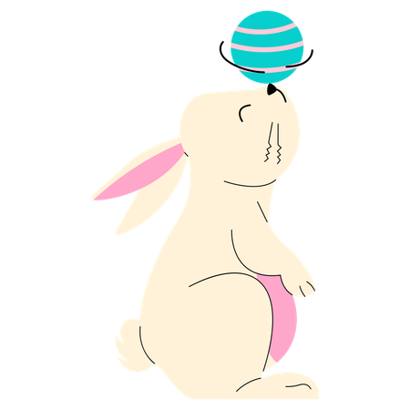 Bunny Tricking Ball  Illustration