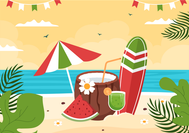 Buon Ferragosto Italian Festival  Illustration