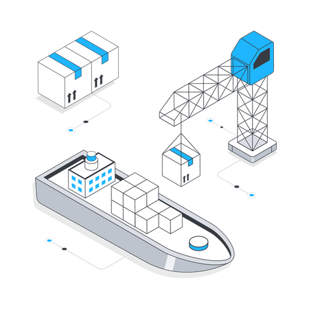 Barco de carga  Ilustración