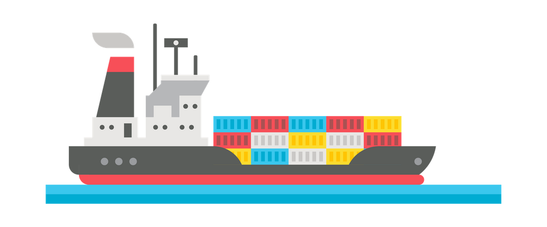 Barco de carga  Ilustración