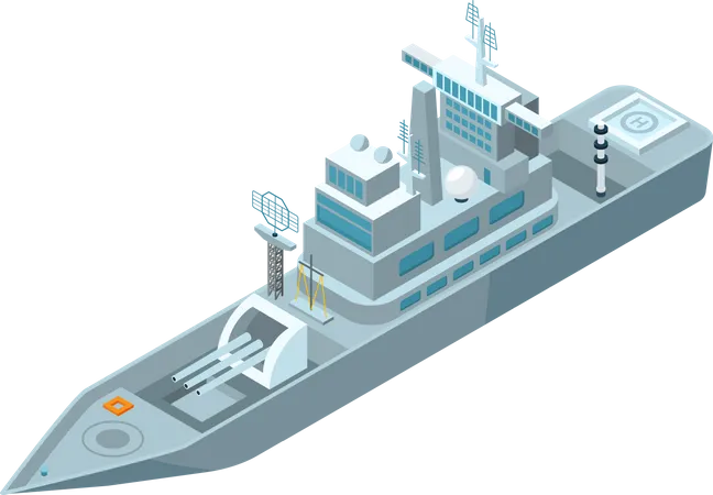 Elemento Portuario De Logistica Maritima Isometrica Ilustración