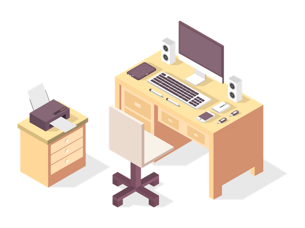 Bureau de travail  Illustration