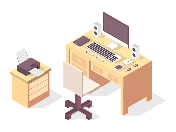 Bureau de travail  Illustration