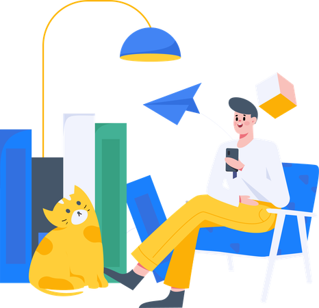 Bureau à domicile mis en place par l'employé  Illustration
