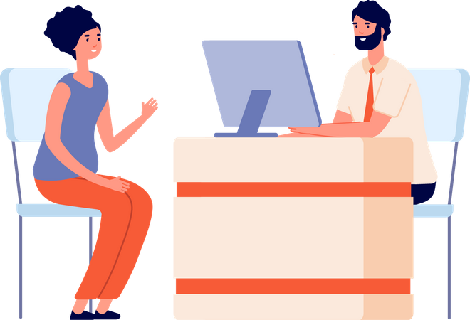 Bureau de banque  Illustration