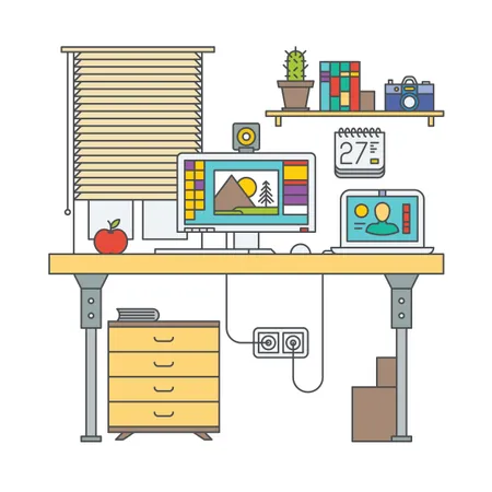 Bureau de graphiste  Illustration