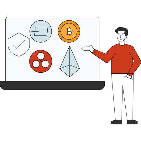 Bureau de négociation de crypto-monnaie  Illustration