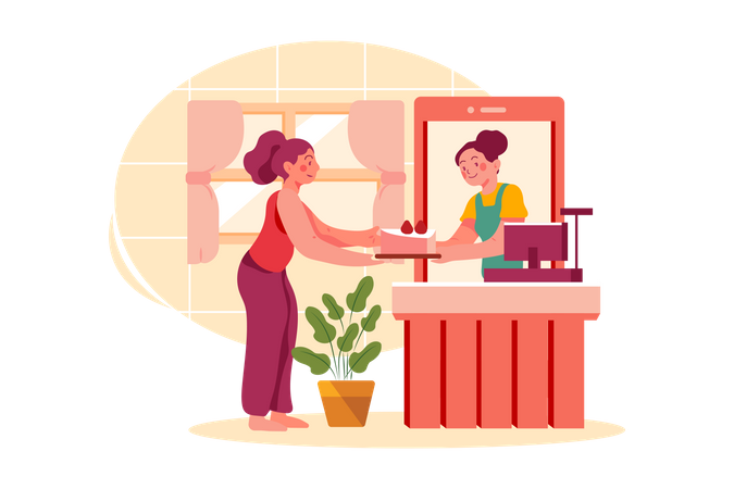 Bureau de réception du magasin  Illustration