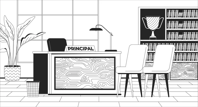 Bureau du directeur de l'école  Illustration