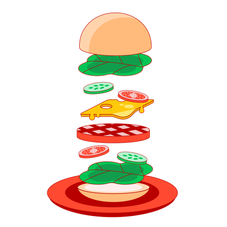 Hamburger à l'antenne  Illustration