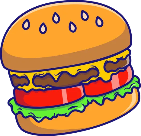 Hamburger au fromage  Illustration