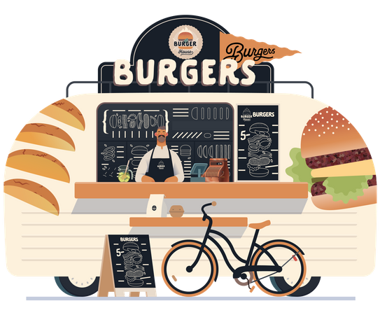 Burger house  Illustration