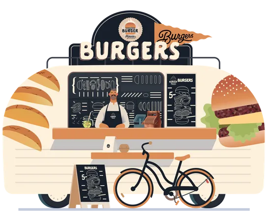 Burger house  Illustration