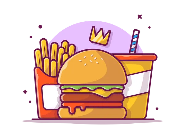 Burger-Mahlzeit  Illustration