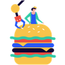 illustration burger maker
