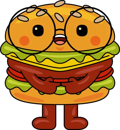 Burger-Maskottchen  Illustration