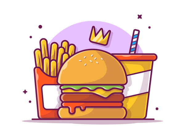 Burger meal  Illustration