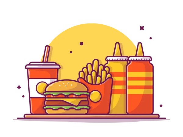 Burger mit Soße  Illustration