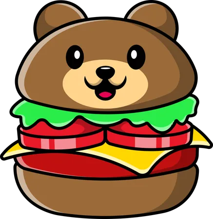 Burger d'ours brun  Illustration