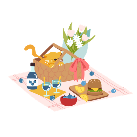 Burger Picnic  Illustration