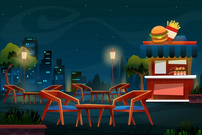 Burger Shop  Illustration