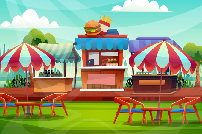 Burger Shop  Illustration