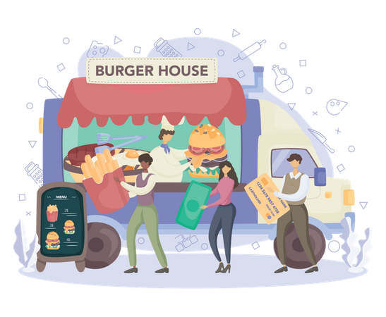 Burger Stall Illustration