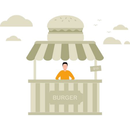 Burger stall Illustration