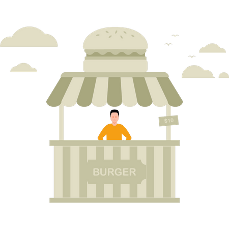 Burger stall  Illustration