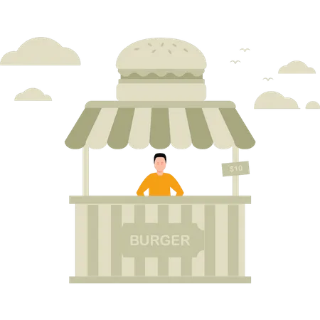 Burger stall  Illustration